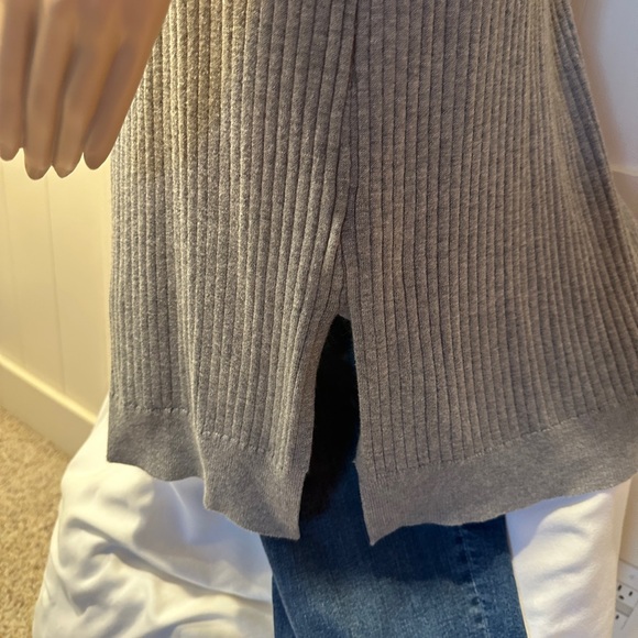 XL Gray ribbed open cardigan - Picture 2 of 2